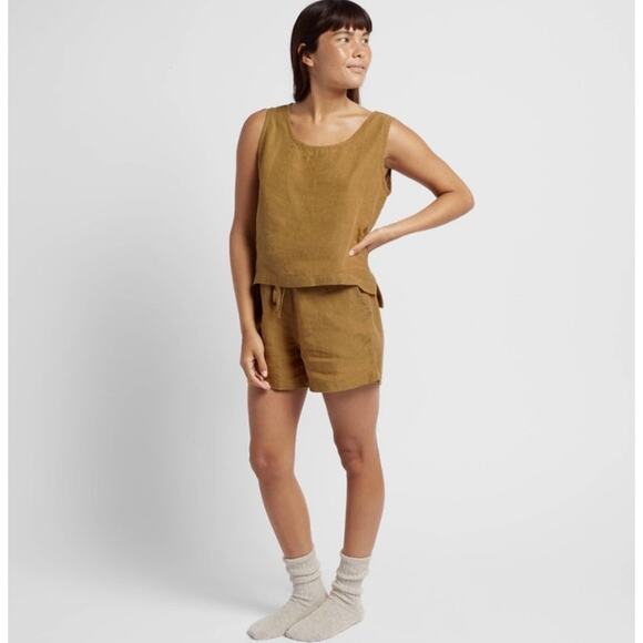 Parachute Other - PARACHUTE Linen Tank and Shorts Lounge Set in Ochre